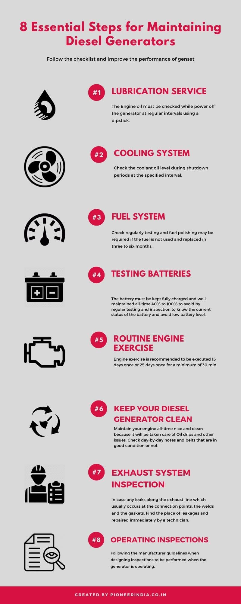 8 Essential steps for maintaining diesel generator