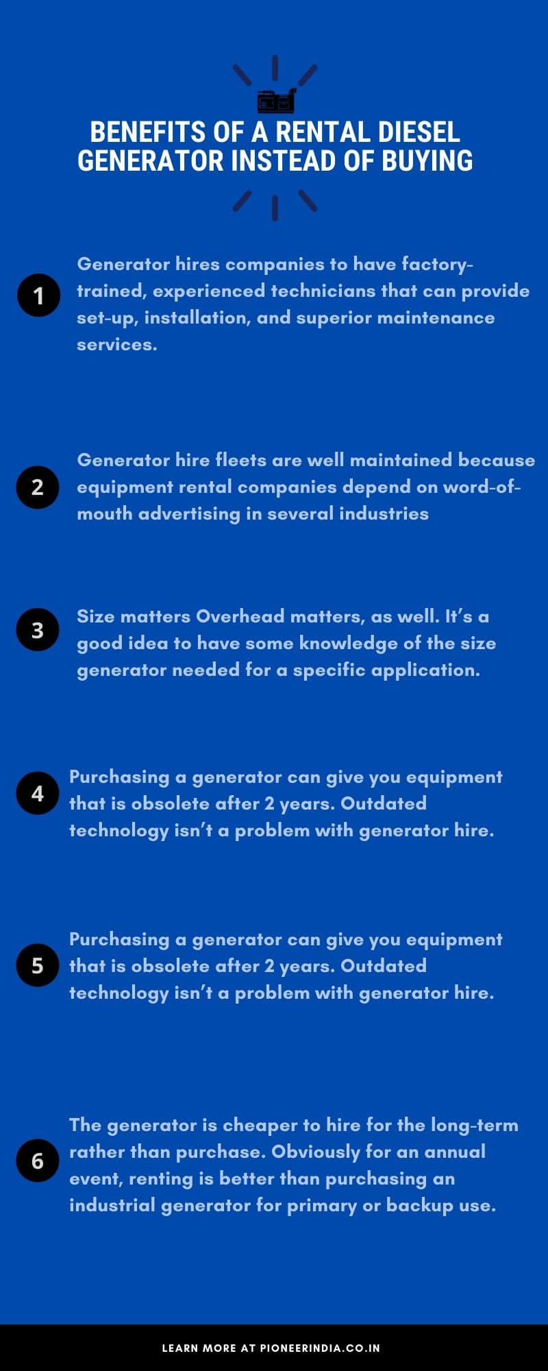 Benefits Of A Rental Diesel Generators